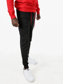 Lonsdale Pantaloni tuta da uomo con coulisse e polsini - nero