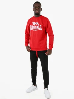 Lonsdale Pantaloni tuta da uomo con coulisse e polsini - nero