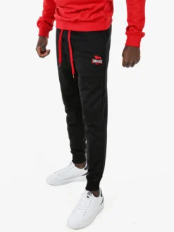 Lonsdale Pantaloni tuta da uomo con coulisse e polsini - nero