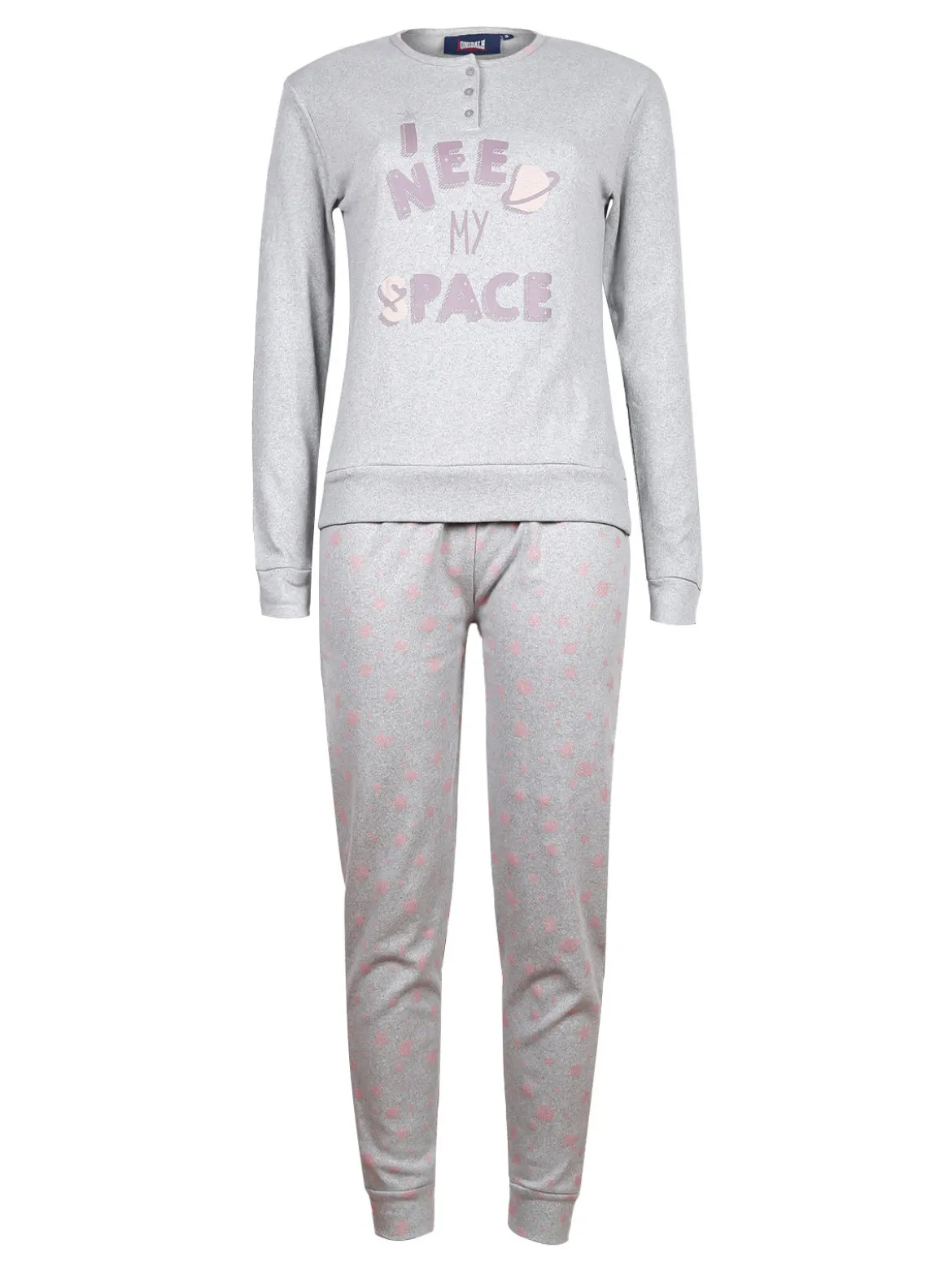 Lonsdale Pigiama da donna lungo in cotone con scritta