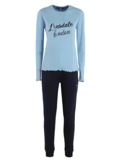 Lonsdale Pigiama lungo da donna in misto cotone