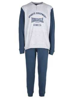 Lonsdale Pigiama lungo da uomo in cotone interlock