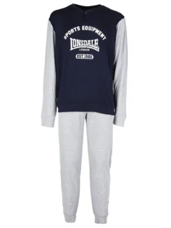 Lonsdale Pigiama lungo da uomo in cotone interlock