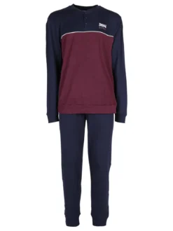 Lonsdale Pigiama lungo da uomo in cotone interlock