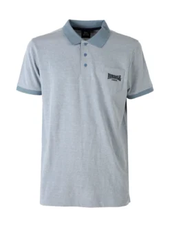 Lonsdale Polo da uomo in cotone a maniche corte con taschino - azzurro