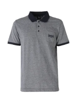 Lonsdale Polo da uomo in cotone a maniche corte con taschino - blu scuro