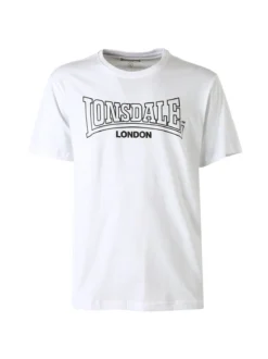 Lonsdale T-shirt da uomo in cotone con logo - bianco