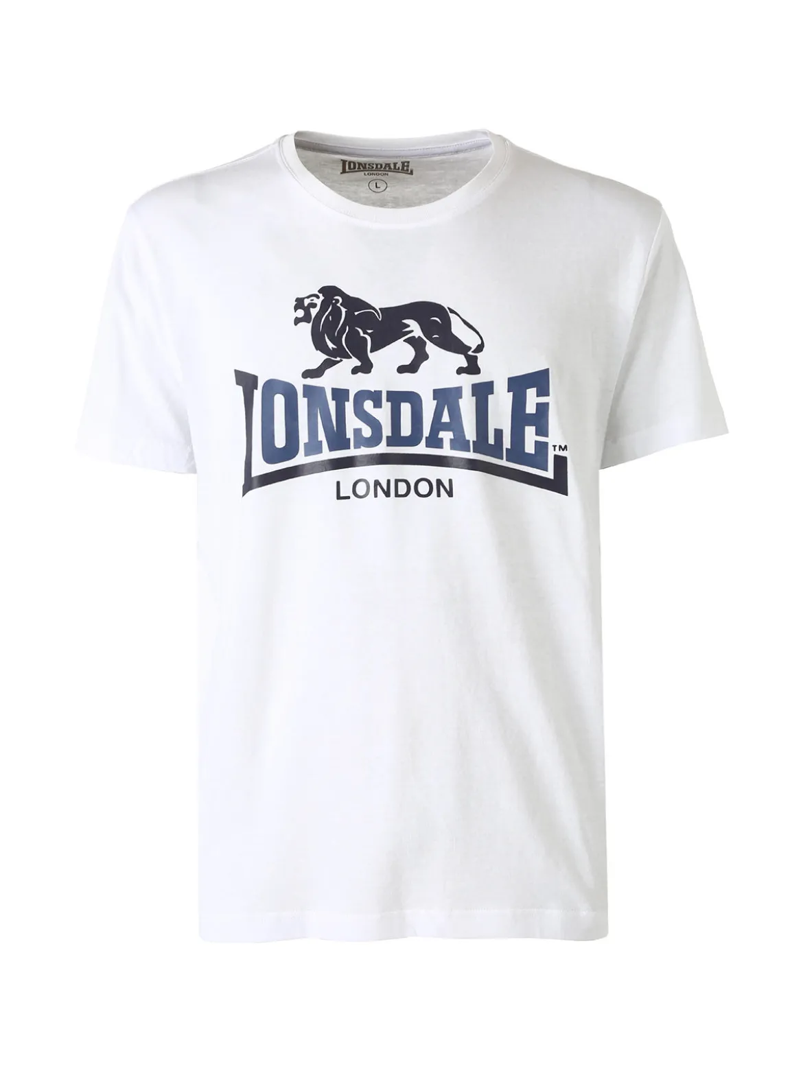 Lonsdale T-shirt da uomo in cotone con logo - bianco