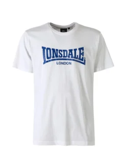 Lonsdale T-shirt da uomo in cotone con logo - bianco