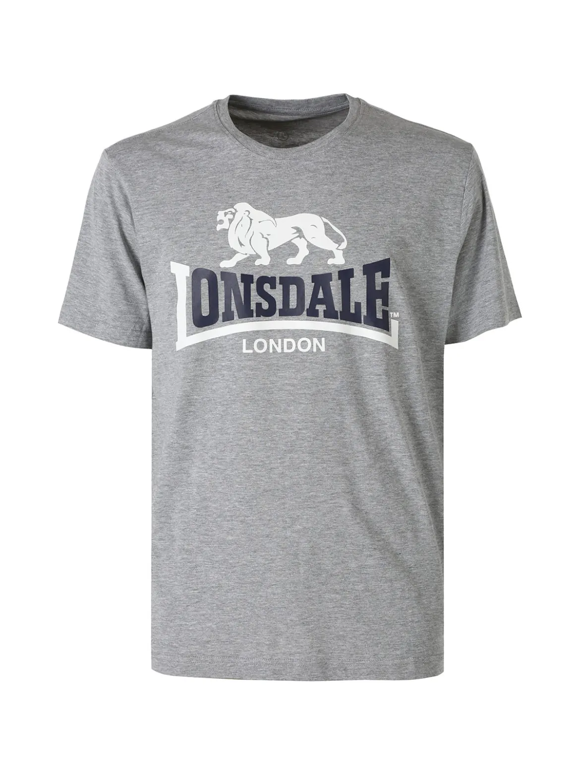Lonsdale T-shirt da uomo in cotone con logo - grigio