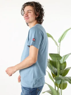 Lonsdale T-shirt da uomo in cotone con taschino a filetto e logo - avion