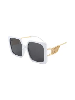 Looks Style Occhiali da sole quadrati da donna - bianco
