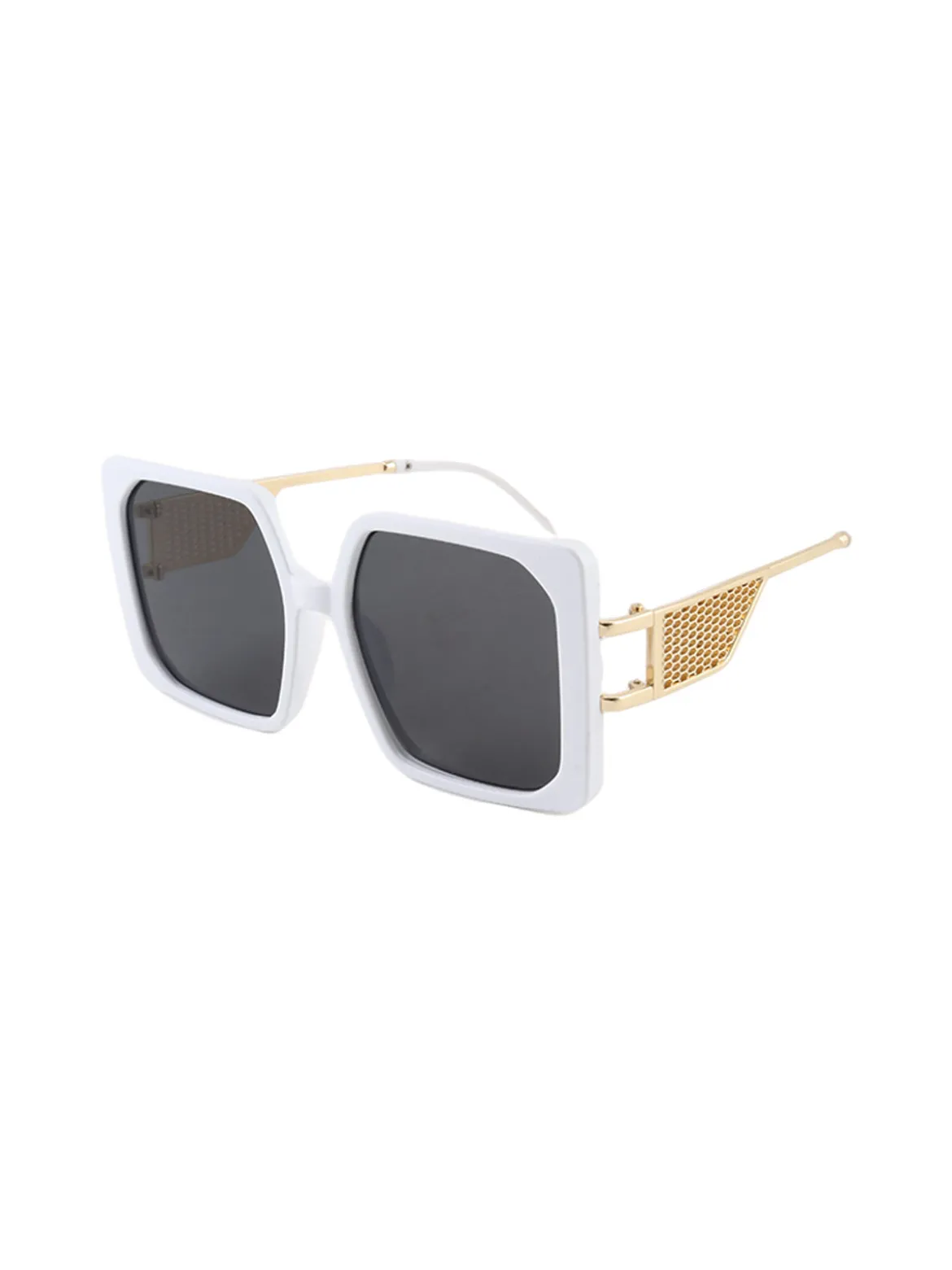 Looks Style Occhiali da sole quadrati da donna - bianco