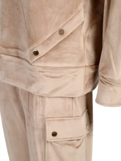 Lormar Completo tuta da donna in ciniglia soft con tasconi - khaki