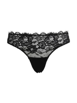 Lormar Party coordinato intimo donna in pizzo con top a maniche lunghe + brasiliana - nero