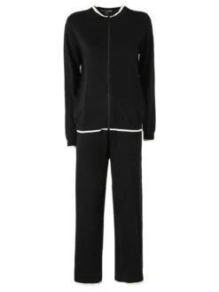 Lormar SELFIE Completo tuta da donna full zip in maglia leggera rasata - nero