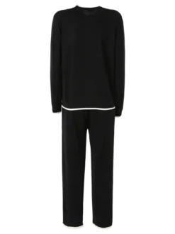 Lormar SELFIE Completo tuta da donna full zip in maglia leggera rasata - nero