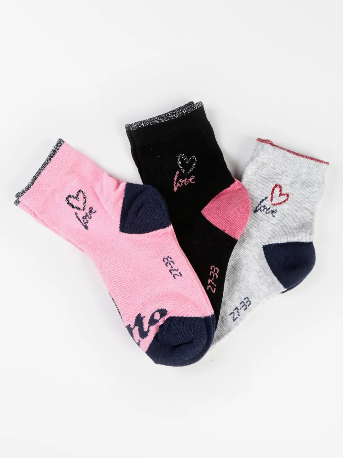 Lotto Calze midi da bambina con lurex Confezione 3 paia