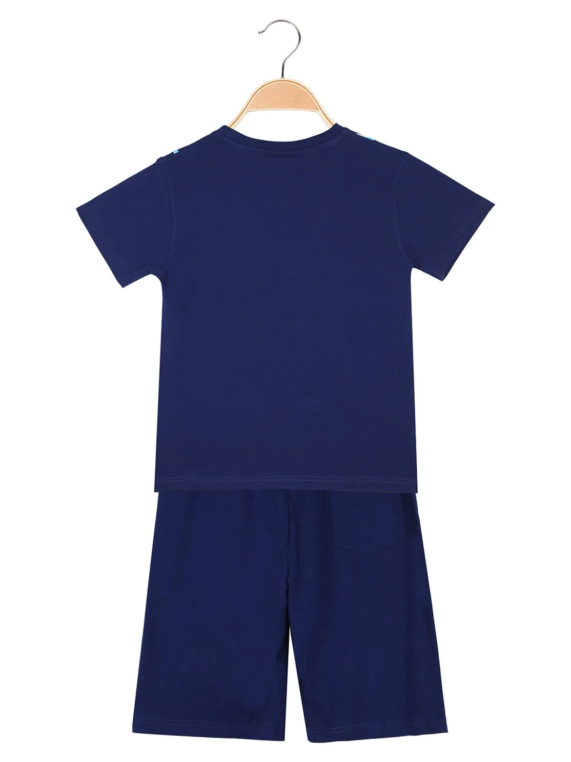 Lotto Completo corto da bambino in cotone con t-shirt e bermuda - blu