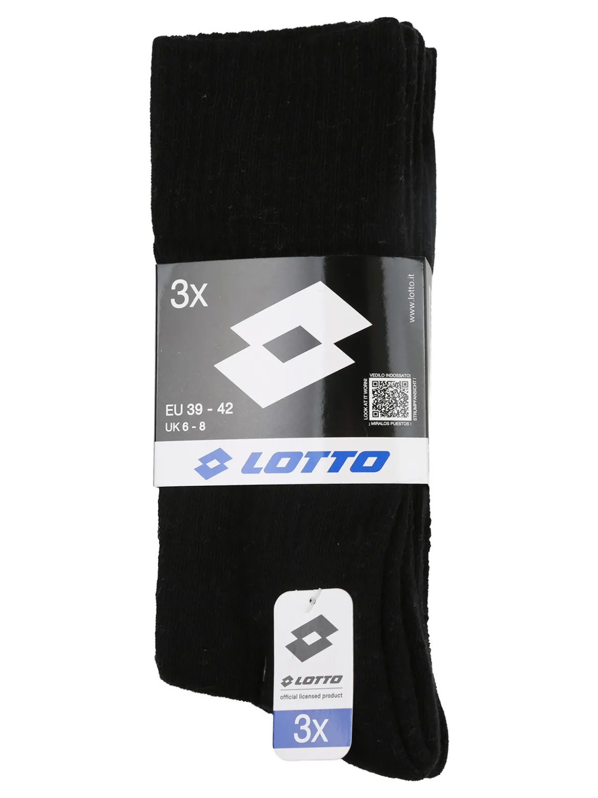 Lotto Confezione da 3 paia di calze tennis uomo - nero