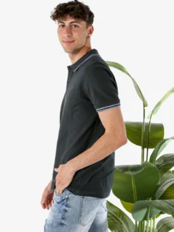 Lotto Polo da uomo in cotone a maniche corte - grigio scuro