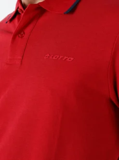 Lotto Polo da uomo in cotone a maniche corte - rosso