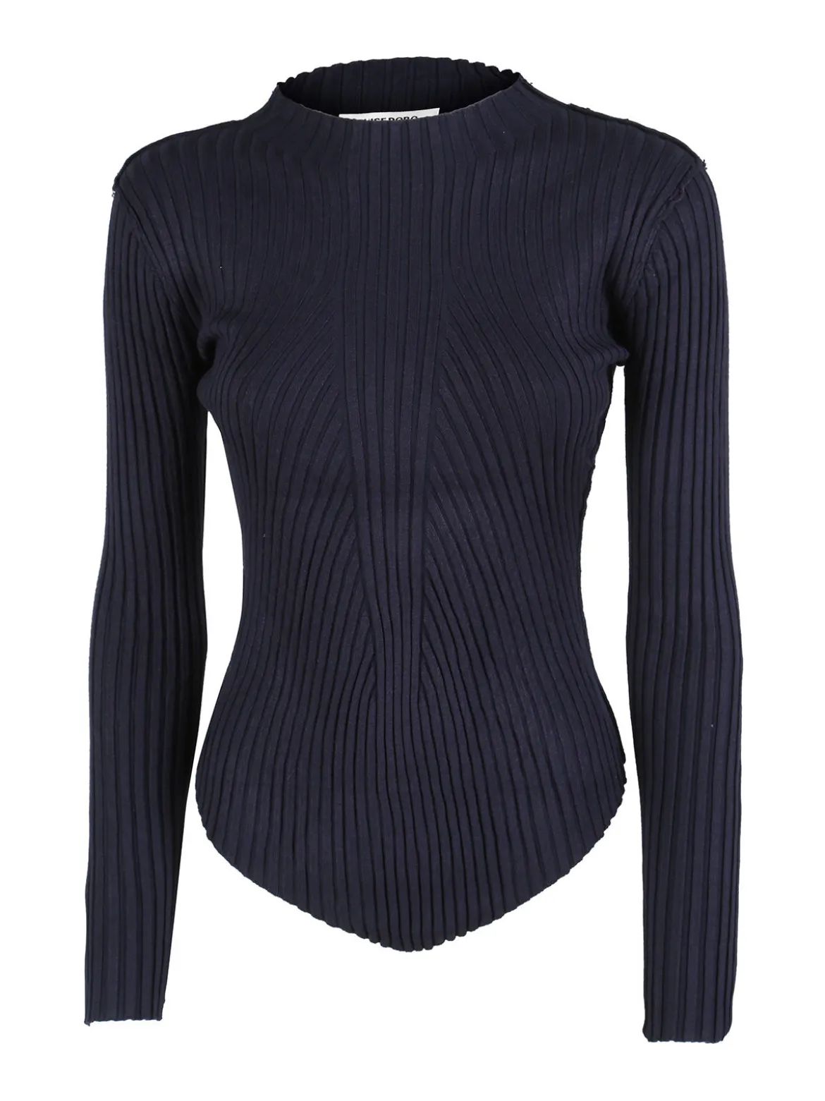 Louise Doro Maglia donna a costine con finale a punta - blu scuro
