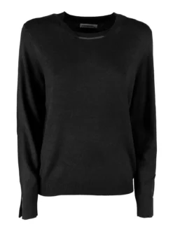 Louise Doro Maglia donna con girocollo decorato - nero
