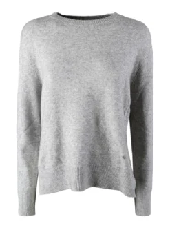 Louise Doro Maglia donna tinta unita con spacchi laterali - grigio