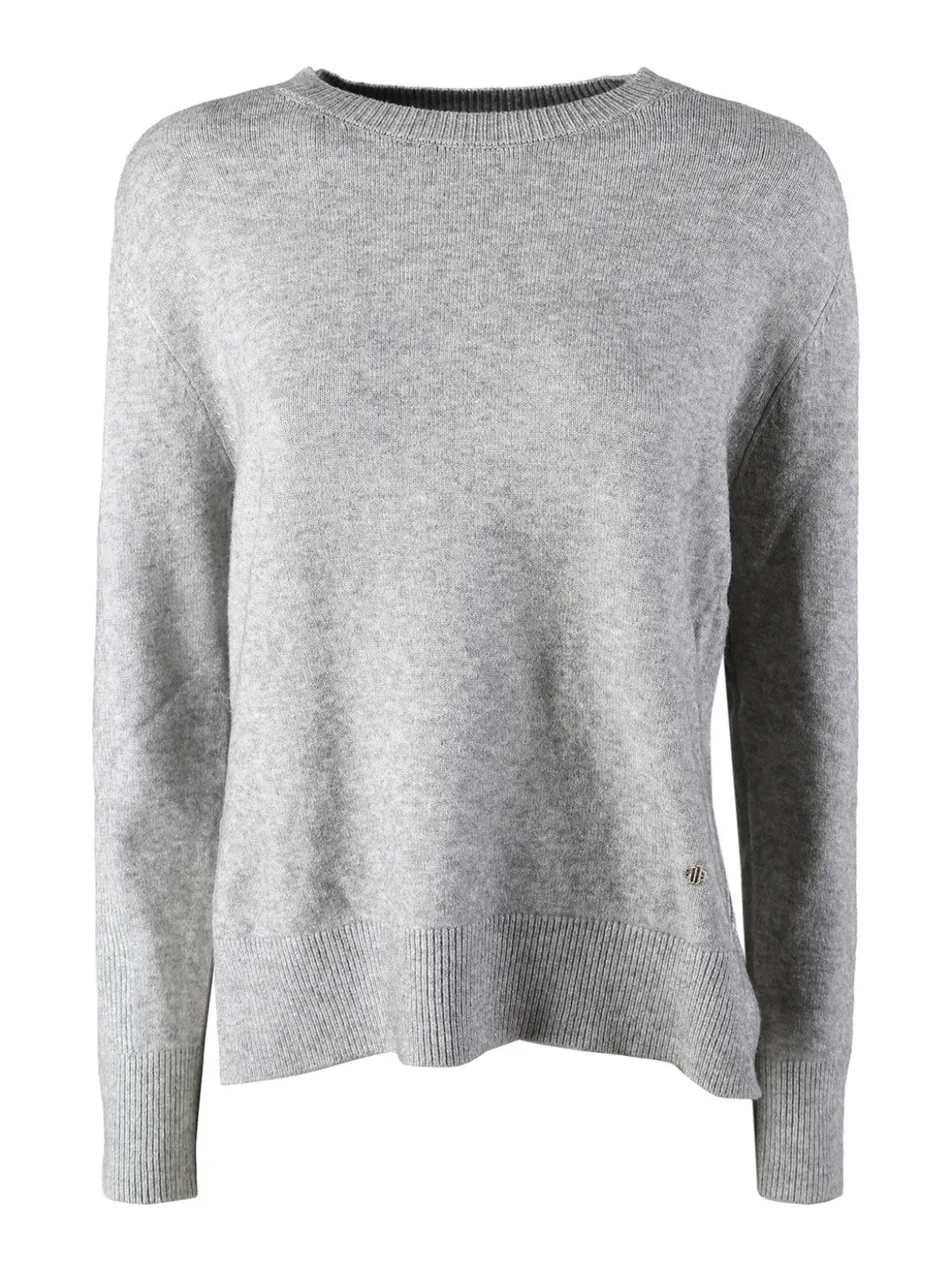 Louise Doro Maglia donna tinta unita con spacchi laterali - grigio