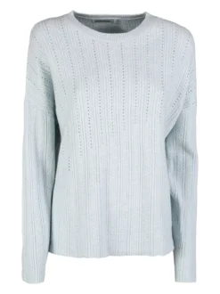 Louise Doro Maglione donna oversize a trecce con strass - ghiaccio