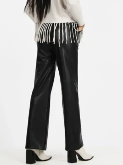 Louise Doro Pantaloni donna in ecopelle a gamba larga
