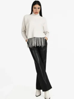 Louise Doro Pantaloni donna in ecopelle a gamba larga