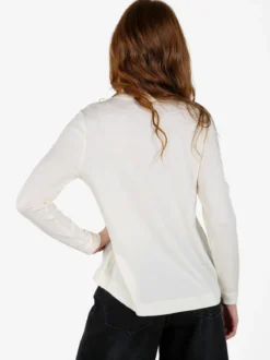 Louise Doro Pullover donna in maglia con scollo a V - bianco