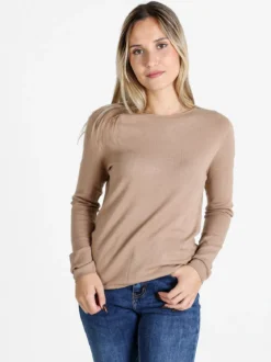 Louise Doro Pullover donna in maglia misto lana - taupe