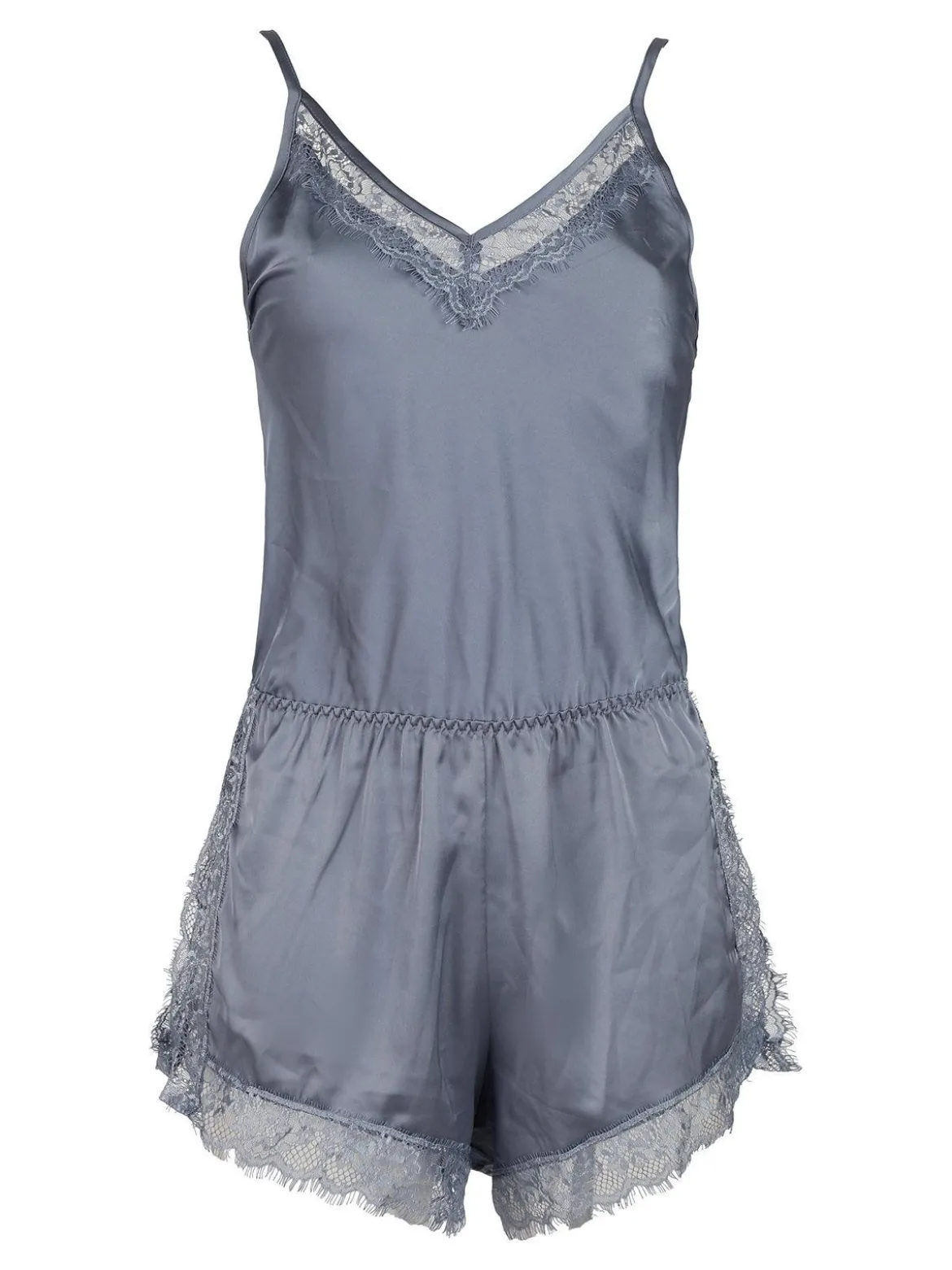 Lovelx Pigiama tuta donna effetto raso con pizzo