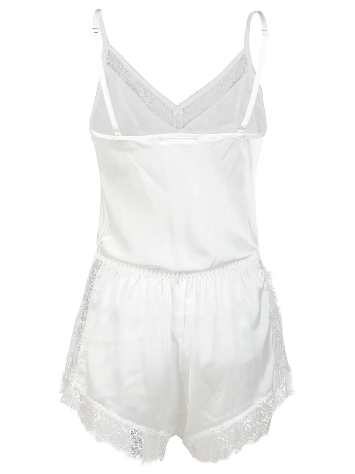 Lovelx Pigiama tuta donna effetto raso con pizzo
