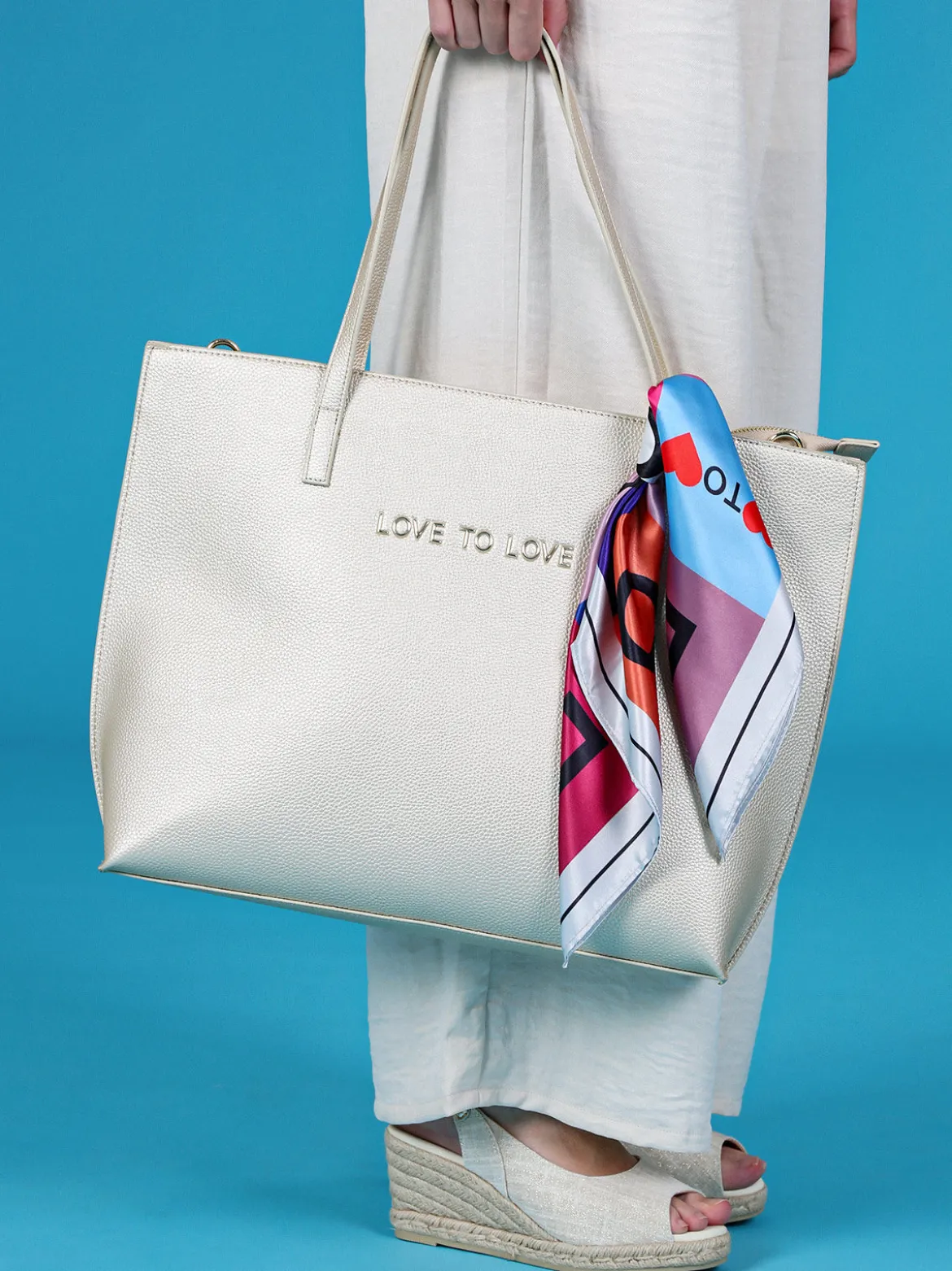 Love To Love Borsa shopper da donna con foulard