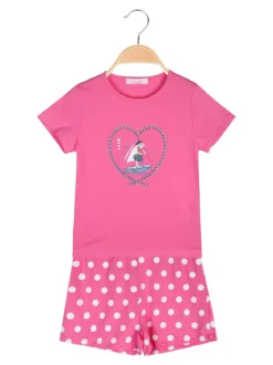 Luisa Chic Completo corto da bambina con t-shirt e shorts a pois