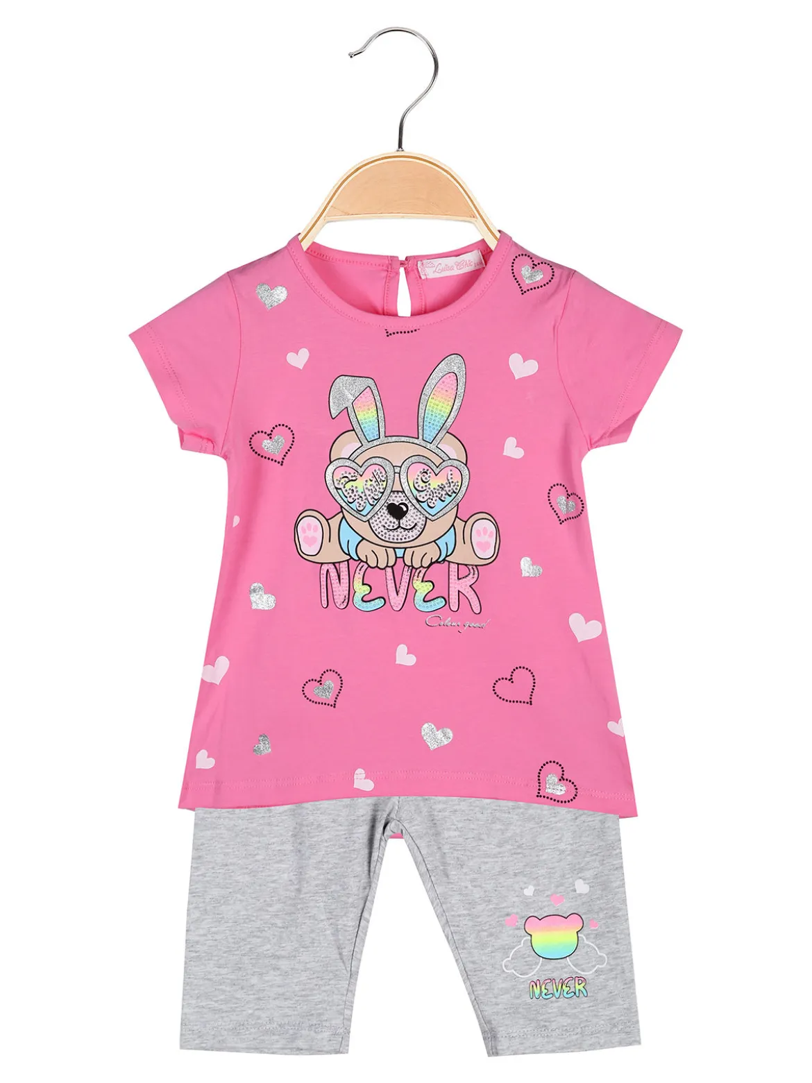 Luisa Chic Completo corto da neonata con t-shirt e leggings corti