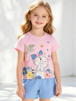 Luisa Chic Completo corto da neonata con t-shirt e shorts