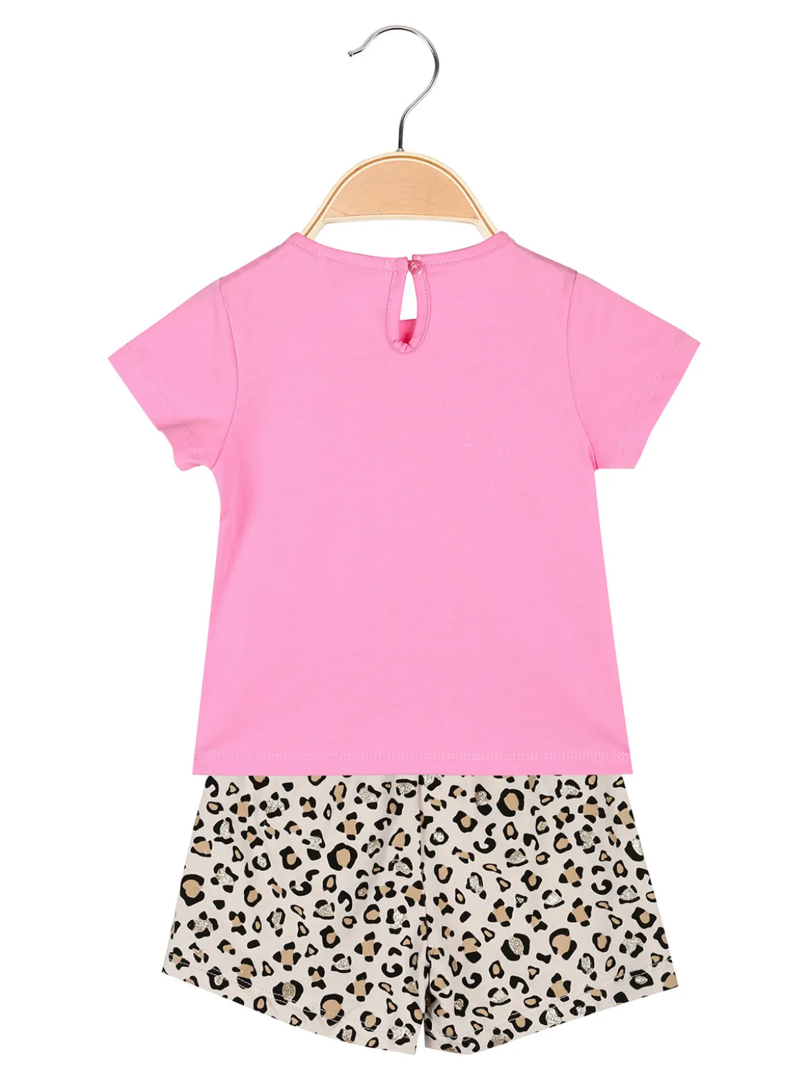 Luisa Chic Completo corto da neonata con t-shirt e shorts animalier