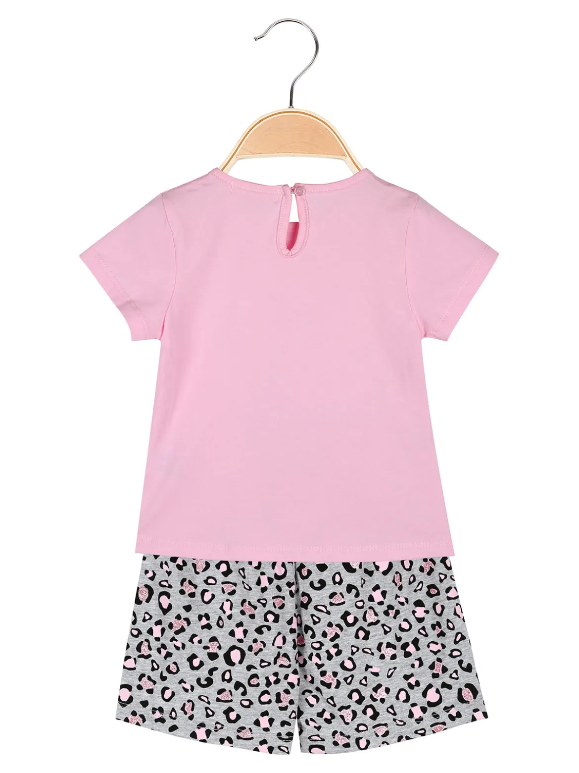 Luisa Chic Completo corto da neonata con t-shirt e shorts animalier