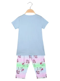 Luisa Chic Completo da bambina unicorno con t-shirt e pinocchietti