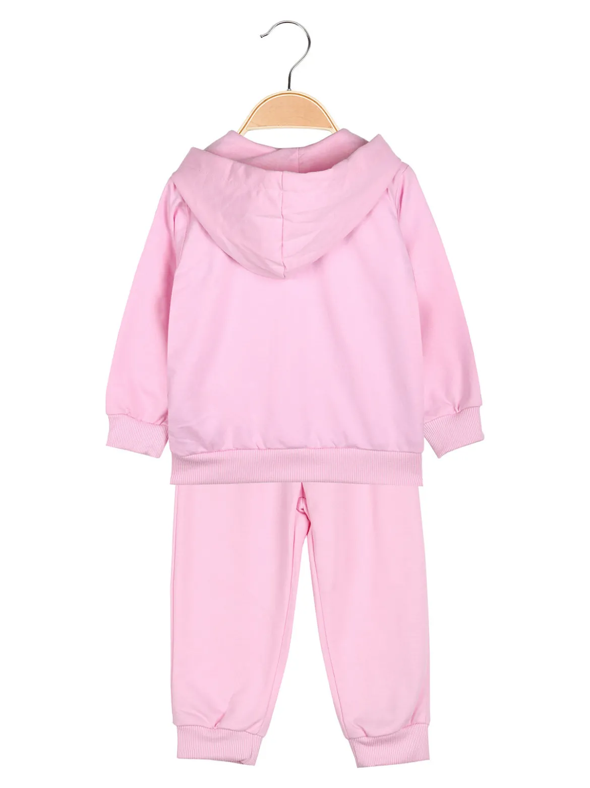Luisa Chic Completo tuta 3 pezzi da neonata con cappuccio e zip - rosa