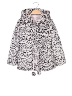 Luisa Chic Giacca da bambina in pelliccia sintetica con cappuccio