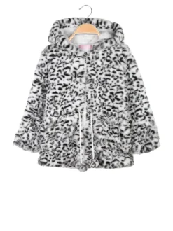 Luisa Chic Giacca da bambina in pelliccia sintetica con cappuccio