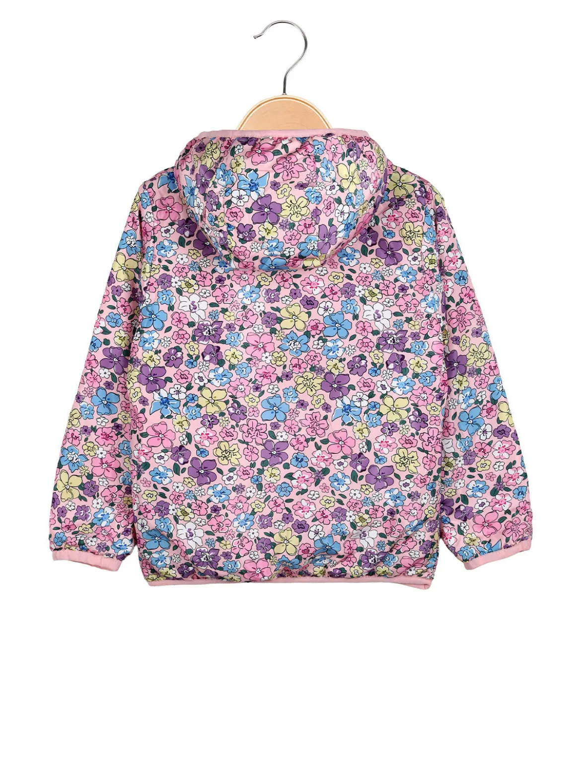 Luisa Chic Giubbino 100 grammi da bambina reversibile con cappuccio e zip - rosa