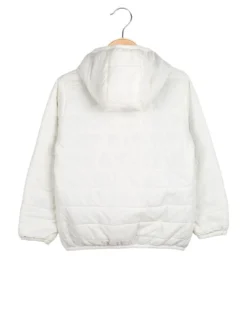 Luisa Chic Giubbino 100 grammi da bambina reversibile con cappuccio e zip - bianco