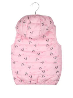 Luisa Chic Giubbino smanicato da bambina con cappuccio e zip - rosa